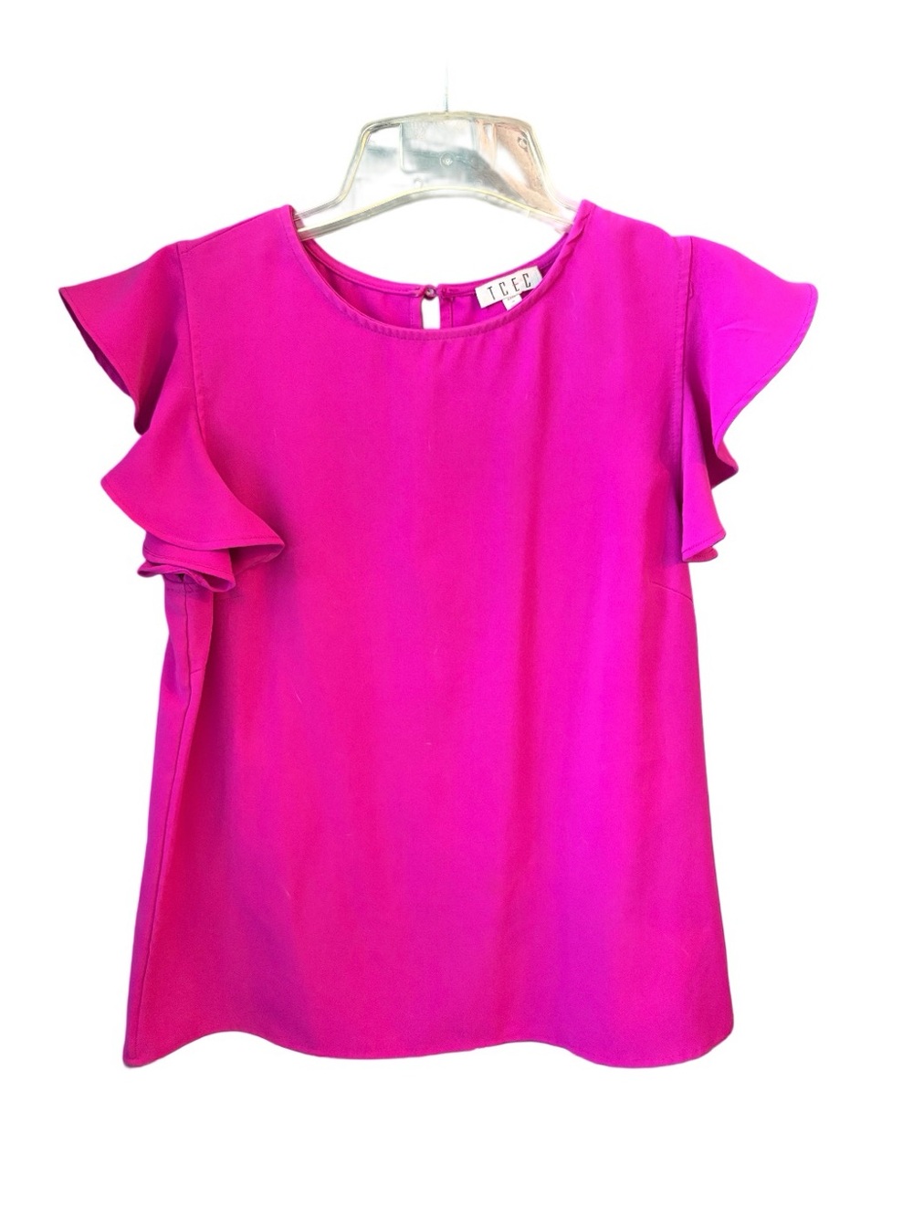 TCEC Bright Magenta Flutter Sleeve Blouse
